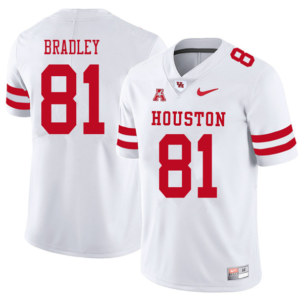 2018 Men #81 Tre'von Bradley Houston Cougars College Football Jerseys Sale-White